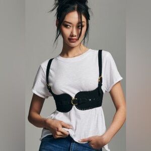 Anthropologie Suede Harness Vest